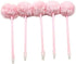 Needle Gel Ink Pens 5 PCS Purple Pom Pom Pen Fluffy Pompoms Plastic Rollerball Pen Signature Ball Point Pens Cartoon Ball Pen for Kids Children St...