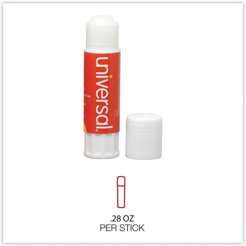 Universal 75748 Glue Stick, .28 oz, Stick, Clear, 12/Pack...