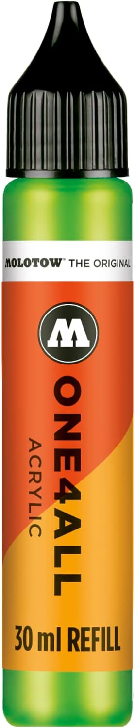 Molotow ONE4ALL Acrylic Paint Refill ONE4ALL Paint Marker, Neon Green Fluorescent, 30ml Bottle, 1 Each (693.219)...