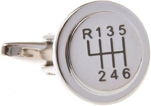 6 Speed Gear Stick Shift Shifter Knob Car Auto Racing Race Pair of Cufflinks in a Presentation Gift Box & Polishing Cloth...