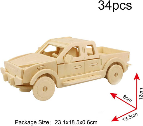 Georgie Porgy 3D Wooden Puzzles for Kids Toys Construction Woodcraft Kits DIY Model Puzzle Kits Birthday Gifts Pack of 3 (Sports Cars Off-Road Veh...