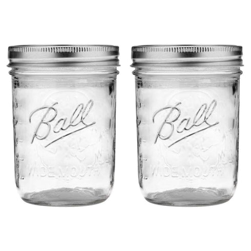 Ball Wide Mouth Pint Mason Jars with Lids & Bands | 16-oz | 2-Pack...