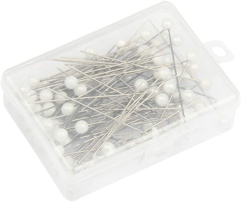 100 Pieces Corsage Pins Round Faux Pearl Head Pins Wedding Bouquet Pins Floral Bouquet Pins White Straight Pins for Sewing Craft Wedding Decoratio...