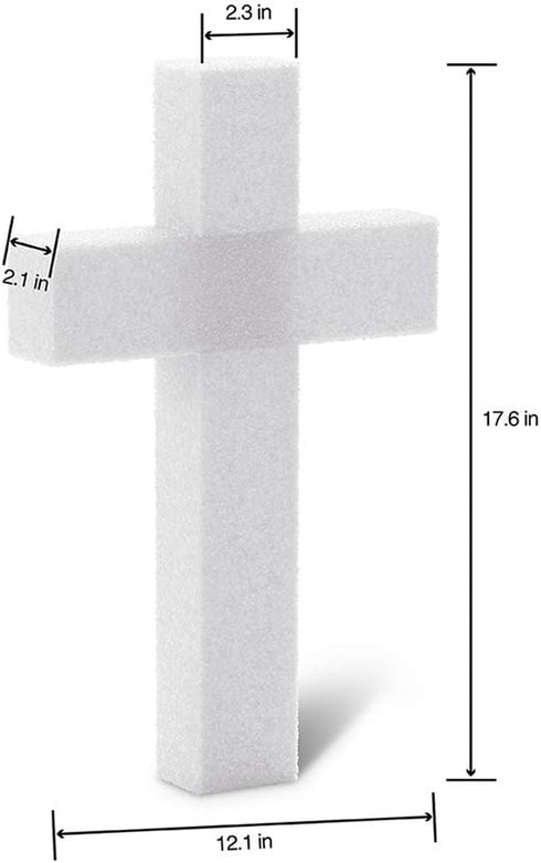 FloraCraft CraftF?M Unassembled Cross 2.1 Inch x 12.1 Inch x 17.6 Inch with 2.3 Inch Face White...
