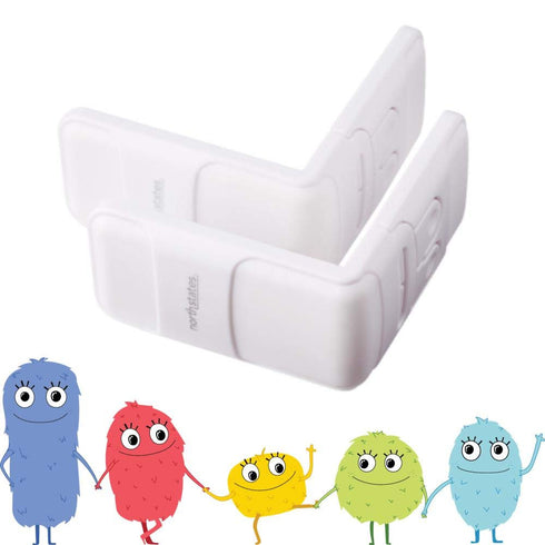 Toddleroo by North States - Corner Drawer Locks for Baby Proofing: Child Proof Drawer Locks - 2 Pack - White...