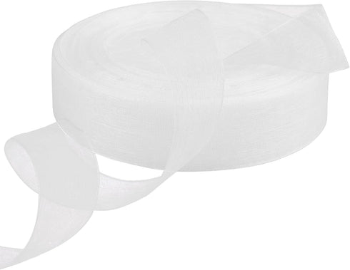 1 Inch Sheer Organza Chiffon Ribbon, 50 Yards/Roll (White)...