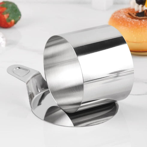 Guowall Round Cake Mold Stainless Steel Cake Mousse Mold Cake Ring Including Pusher and Lifter Baking Accessories-3pcs/set...