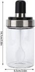 Glass Spice Jars, Transparent Seasoning Bottle Container Sugar Salt Pot with Visible Cover Spoon Kitchen Spice Bottles Spice Containers...
