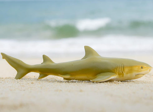 Gemini&Genius Marine Animal World Toy Lemon Shark Ocean Shark Action Figure Sea Animal Great White Shark Action Figure Soft Rubber Toys Role Play ...