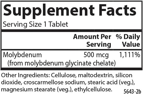Carlson - Moly-B, Chelated Molybdenum Supplements, Metabolism Support & Enzyme Activation, Molybdenum Glycinate Chelate, 300 Vegetarian Tablets...