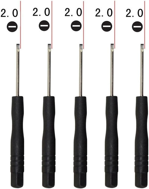 Fixinus 10 Pieces Slotted 2.0mm Flat Head Mini Screwdrivers Set for Cell Phone iPhone Samsung Tablet Laptop PC Games and Small Electronics...