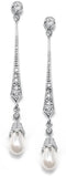 Mariell Silver Dangle Earrings with Freshwater Pearls and Cubic Zirconia for Wedding...