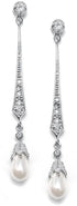 Mariell Silver Dangle Earrings with Freshwater Pearls and Cubic Zirconia for Wedding...