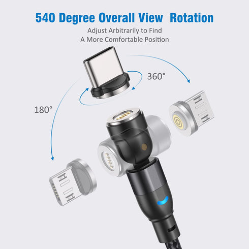 A.S 360 Magnetic Charging Cable 6ft/3Pack | Magnetic C Charger Fast Charging | Magnetic Micro USB | Magnetic Type C Cable | Magnet Charger | iProd...