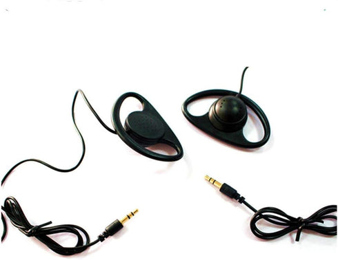 Single Side Earphone D Shape Earpiece Headset Listen Only 3.5mm Hook Earbud simultaneous interpretation Headphone (1 Pack)...