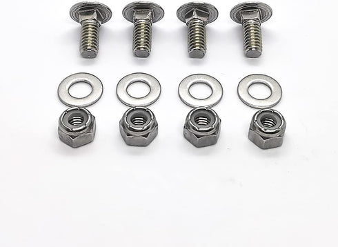 4pk 784-5581A Stainless Steel Mounting Carriage Bolt Nuts kit fits Cub Cadet MTD 784-5580 710-0451 712-04063 784-5581A Snowblower Skid Shoe (5/16-...