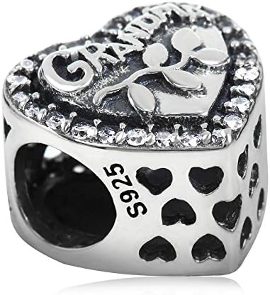 Cute Fashion Love Heart Dangle Charm 925 Sterling Silver Lucky Charm for Woman Bead, Jewelry Beads Gifts for Family Women Bracelet&Necklace....
