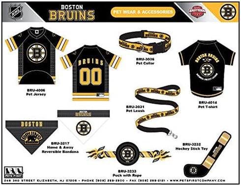 NHL PET TEE Shirt - Boston Bruins Ice Hockey Team Dog Shirt, SIZE: X-LARGE. Soft, Breathable, Stretchable & Washable Pet T-Shirt XL. Cool & Fashio...