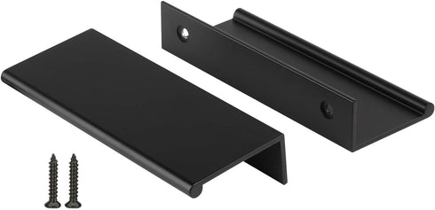 Edge Pull Finger Pull Handle Door Finger Pull -LS7030BK96 Cabinet Finger Pulls Black Cabinet Finger Pull Round Kitchen Finger Pulls 5Pack...