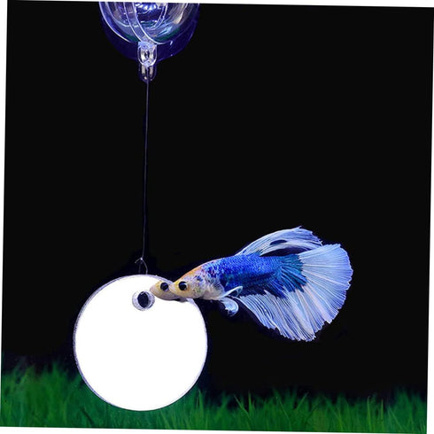 1 Set Acrylic Betta Training Mirror Round Mirrors Double Sided Mirror Fish Aquarium Decoration Betta Training Exercise Fighting Fish Mirror Floati...