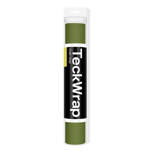 TECKWRAP 001 Vinyl Matte Permanent Adhesive Vinyl for Craft Decal Projects 12" x 10ft, Matte Olive Green...