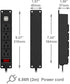 Mountable Power Strip with USB Ports,Wall Mount Power Outlets Screw Down Power Socket in Desk Under Cabinet Power Station 4AC Outlet 2 USB 6.56 Fe...