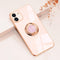 Omorro for Pink iPhone 11 Case for Women Ring Holder, Built-in 360 TPU Rotation Kickstand Rings Cases with Stand Glitter Plating Rose Gold Edge Wo...