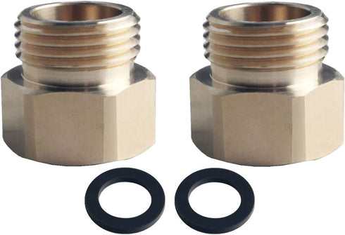 DEWHEL 2 Pack Brass Hose Bib Adapter Include Rubber Washer Compatible with Arrowhead 1-1/16" Fine Thread Female...