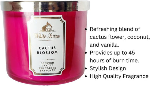 White Barn Bath and Body Works 3 Wick Scented Candle Cactus Blossom 14.5 Ounce...