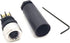2 Pcs M8 Plug Waterproof 4 Pin Connector, Field Wireable Connector M8 Female Plug 4 Pin Shielded Straight Screw-Joint for Cable IP67 Industrial Se...
