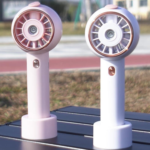 Hand held spray mini fan Misting fan portable USB rechargeable water filling spray fan with 3 speeds (cat series, pink)...