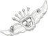 Rosemarie & Jubalee Women's Stunning Silver Tone Angel Wings with Crown Top Crystal And Simulated Pearl Brooch Lapel Pin, 1.25"...
