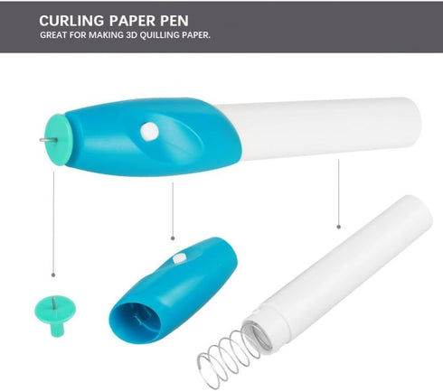Electric Quilling Tool Paper Quilling Pen Electric Quilling Paper Crafts Quilling Tool Origami Winder Steel Curling Pen DIY Craft Blue...