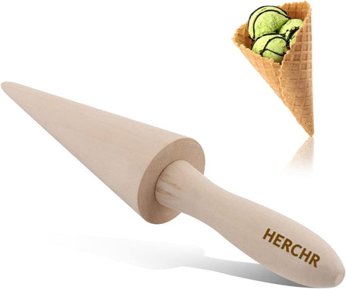 Wood Cone Roller Pizzelle Roller Krumkake Ice Cream Cone Roller Mold Natural Waffle Cone Roller Wooden Mini Waffle Cones Pastry Decorating Baking ...