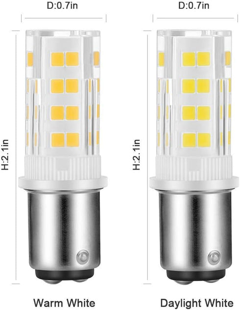 2-Pack Sewing Machine Light Bulb Double Contact Warm White 2700-3000K 15T7DC Base Replacement for Singer/Kenmore Sewing Machine 120V 3.5W LED Bayo...