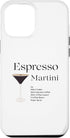 iPhone 14 Plus Espresso Martini Recipe Classic with Glass in Black Case...