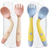 Toddler Utensils with Travel Case, Baby Spoon and Fork Set for Self-Feeding Learning Bendable Handle Silverware for Kid Children (2 Set, Pink&Yell...