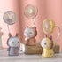 Mini Handheld Fan Cartoon Portable Fan with Night Light USB Rechargeable Battery Operated Folding Small Fan for Home Kids Children Table Study Des...