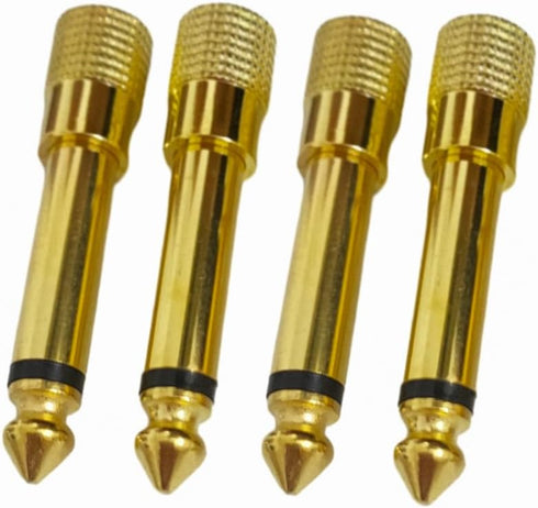1/4 Mono to 1/8 Mono Adapter, 6.35mm TS Male Plug to 3.5mm Female (Mono to Mono) Audio Adaptor Audio Connector Golden - (4 Pcs)...