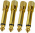 1/4 Mono to 1/8 Mono Adapter, 6.35mm TS Male Plug to 3.5mm Female (Mono to Mono) Audio Adaptor Audio Connector Golden - (4 Pcs)...