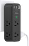 Surge Protector Outlet Extender - with Rotating Plug, 6 AC Multi Plug Outlet with 3 USB Ports, 1800J Wall Charger, 3-Sided Power Strip with Spaced...
