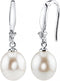 The Pearl Source Real Pearl Dangle Earrings for Women with Genuine AAA Quality White Freshwater Cultured Pearl...
