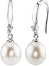 The Pearl Source Real Pearl Dangle Earrings for Women with Genuine AAA Quality White Freshwater Cultured Pearl...