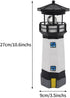 Solar Lighthouse Outdoor Solar Rotating LED Lighthouse Light Waterproof Lighthouse Statue Decorative LED Rotating Lamp for Garden Landscape Outsid...