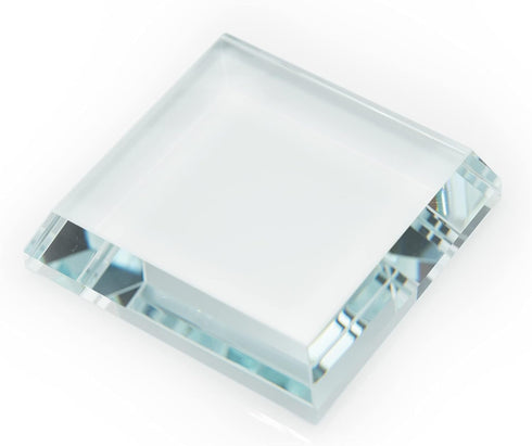 StayMax Clear Crystal Glass Square Display Base Display Stand for Collectibles (3.14inch*3.14inch*0.7inch)...