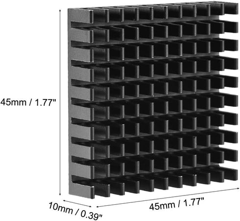 uxcell Electronic Radiators Heatsink for MOS GPU IC Chip Black 45 x 45 x 10 mm 5pcs...