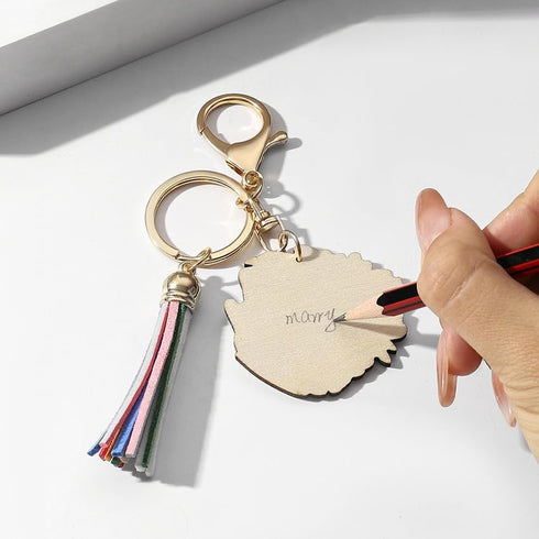 Wooden Rainbow Tassel Keychain Rainbow Inspirational Gifts Teacher Keyring for Teacher's Day Gift Back to School Keychain...