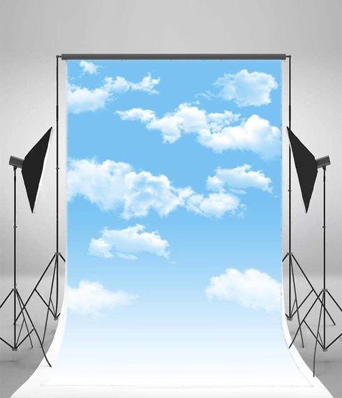 AOFOTO 3x5ft Blue Sky Backdrops White Clouds Photo Shoot Background Photography Studio Props Digital Video Drop Baby Infant Kid Newborn Toddler Ar...