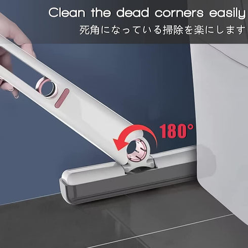 Portable Self-Squeeze Short Mop, Mini Lazy Hand Wash-Free Strong Absorbent Mop, Wet and Dry Use, Floor Cleaning System for Bathroom Kitchens Table...