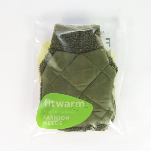 Fitwarm Dog Argyle Puffer Pajamas, Turtleneck Dog Clothes for Small Dogs Girl Boy, Pet Onesie with Feet, Fuzzy Cat Outfit, Olive Green, XXL...